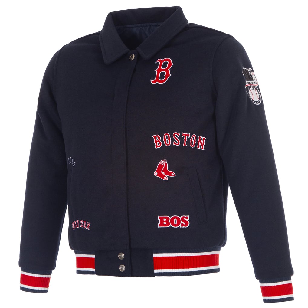 Boston Red Sox JH Design Women's Reversible Wool Full-Snap Jacket - Navy