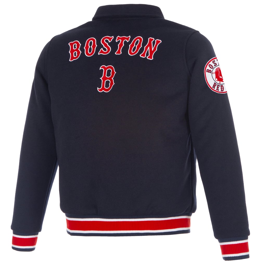 Boston Red Sox JH Design Women's Reversible Wool Full-Snap Jacket - Navy