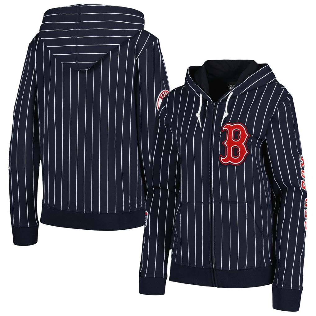 Boston Red Sox New Era Women's Pinstripe Tri-Blend Full-Zip Jacket - Navy