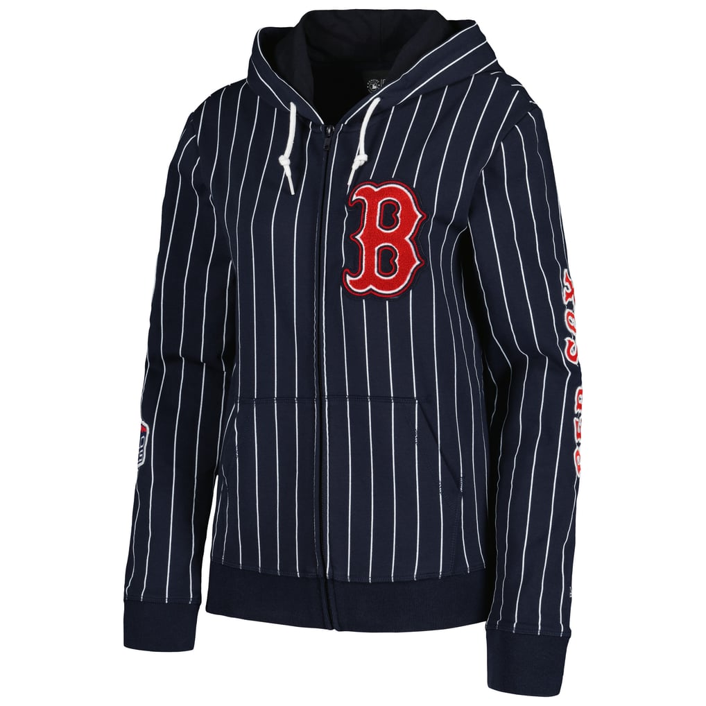 Boston Red Sox New Era Women's Pinstripe Tri-Blend Full-Zip Jacket - Navy