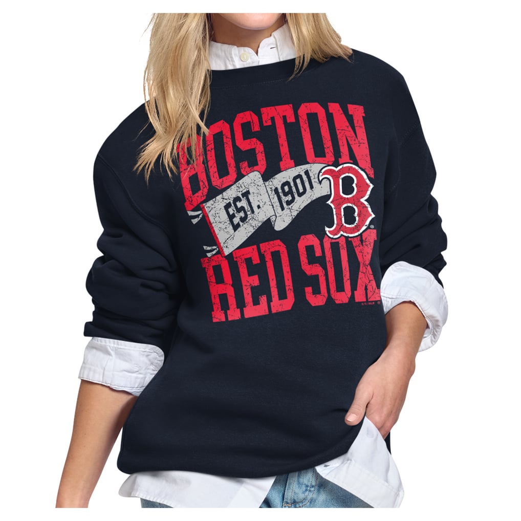 Boston Red Sox Starter Women's Pennant Flag Fleece Sweatshirt - Navy