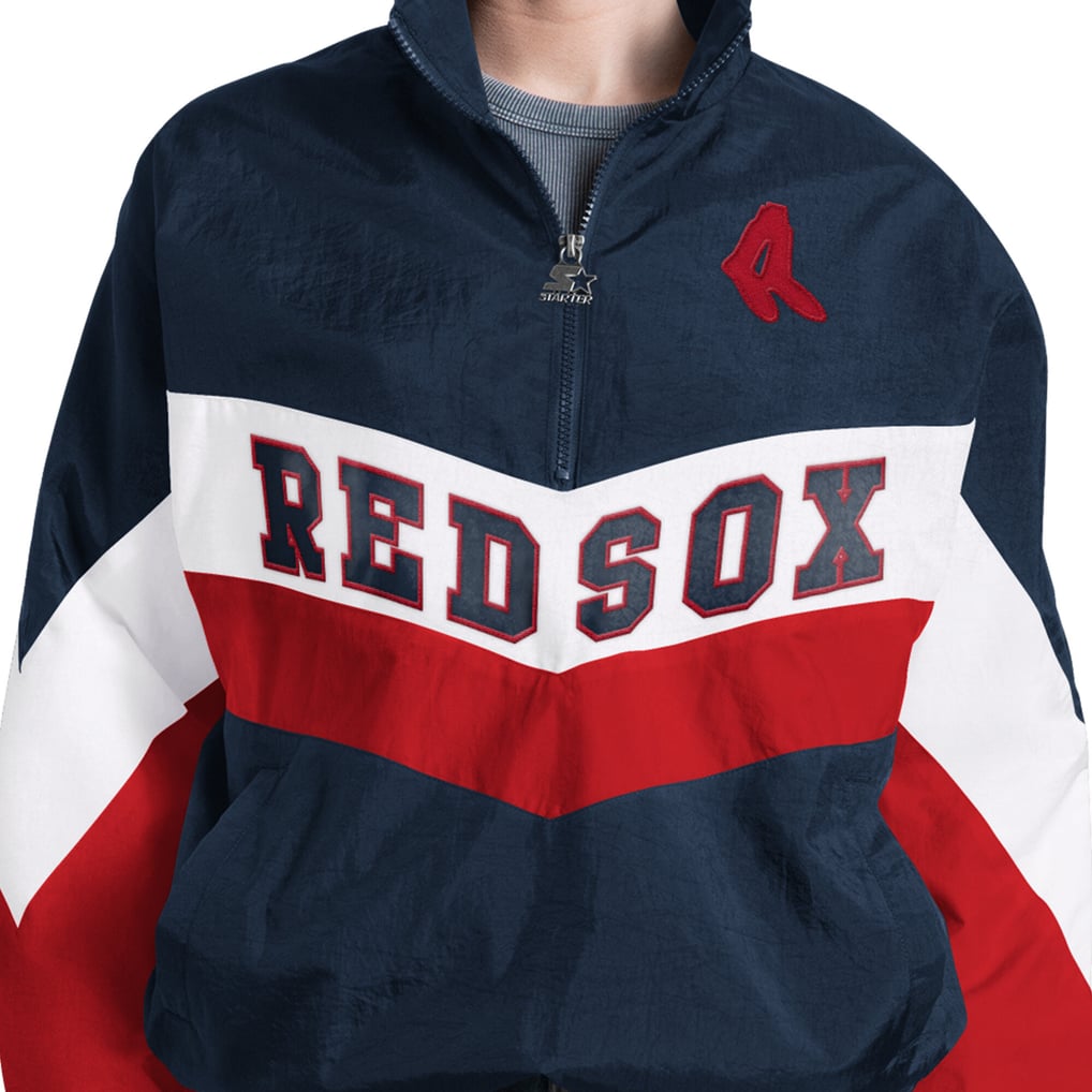  Boston Red Sox Starter Women's Yardline Quarter-Zip Pullover - Navy