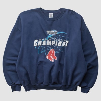 World Series Jerzees 2004 Pullover Sweatshirt - Navy - L by Fanatics Real Vintage