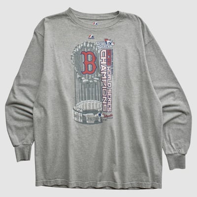 World Series Majestic 2013 Long Sleeve T-shirt - Heather Gray - M by Fanatics Real Vintage