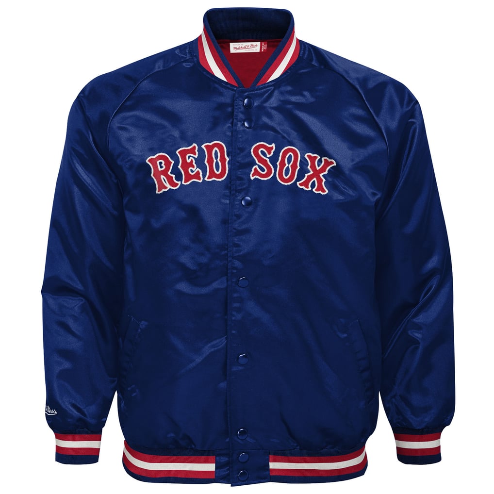 Boston Red Sox Mitchell & Ness Youth Cooperstown Collection Raglan Satin Full-Snap Jacket - Navy