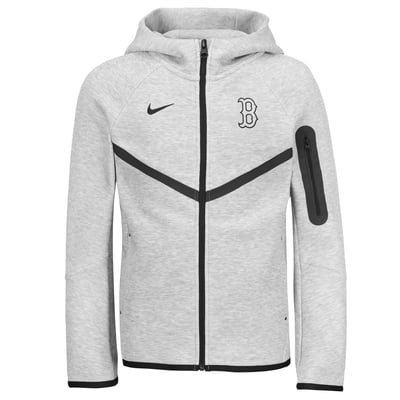  Boston Red Sox Nike Youth Tech Fleece Raglan Full-Zip Windrunner Hoodie - Heather Gray