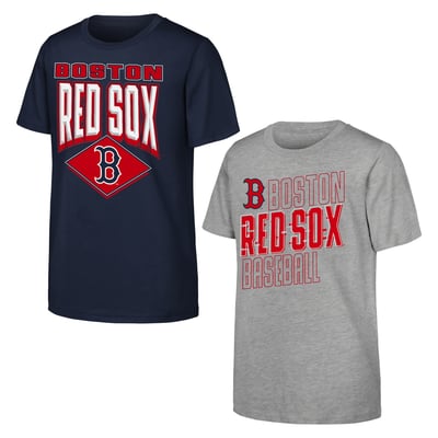 Boston Red Sox Outerstuff Youth Trench Kings 2-Pack T-Shirt Set - Navy/Gray