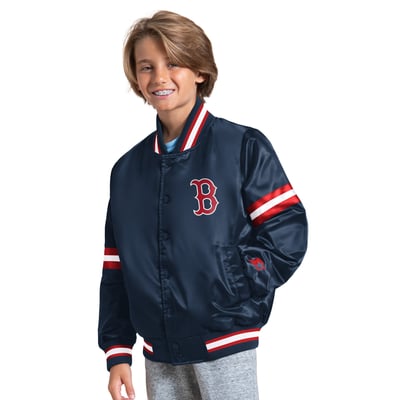 Boston Red Sox Starter Youth Courtside Jr. Varsity Full Snap Jacket - Navy