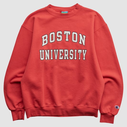 Boston University Champion 2010s Pullover Sweatshirt - Red - S by Fanatics Real Vintage
