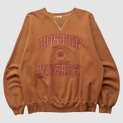 Boston University Champion 90s Pullover Sweatshirt - Clay - M by Fanatics Real Vintage