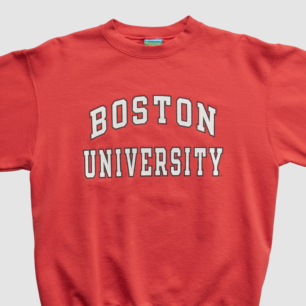 Boston University Champion 2010s Pullover Sweatshirt - Red - S by Fanatics Real Vintage