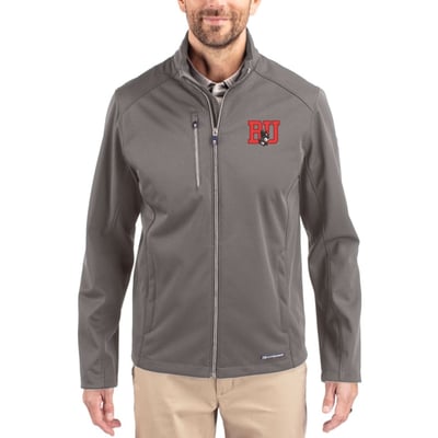 Boston University Cutter & Buck Evoke Honeycomb Fleece Full-Zip Jacket - Gray