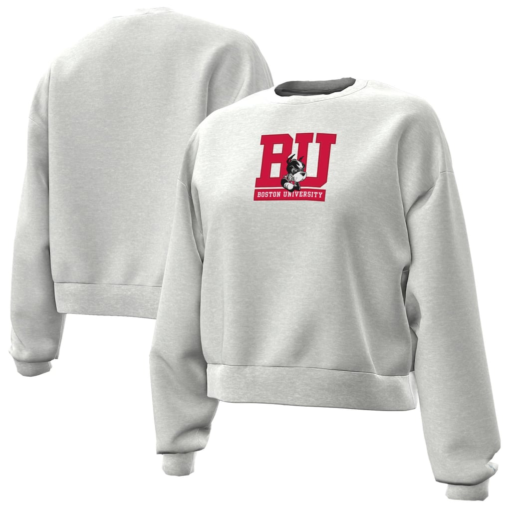 Boston University Under Armour Women's Oversized Essential Fleece Sweatshirt - Gray