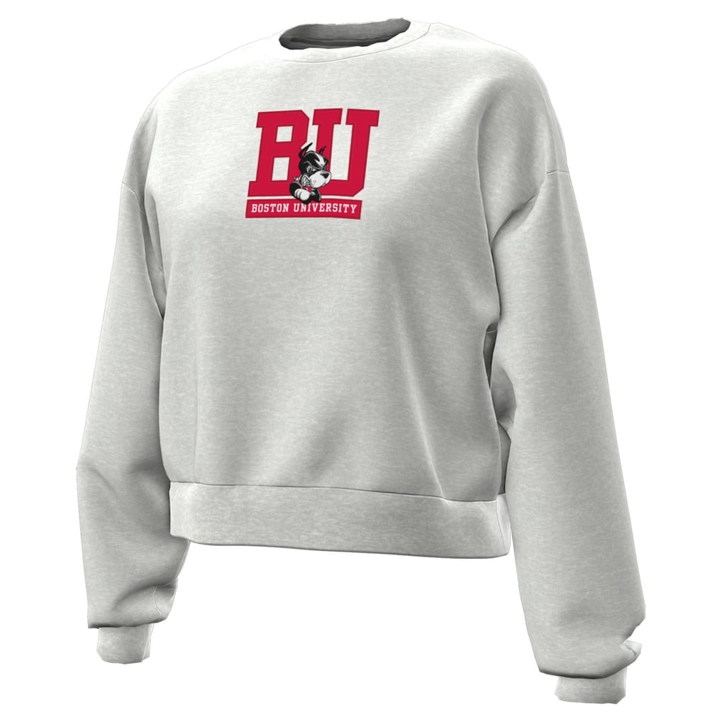 Boston University Under Armour Women's Oversized Essential Fleece Sweatshirt - Gray