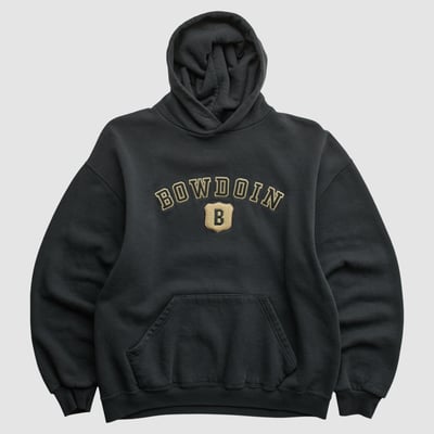 Bowdoin Polar Bears Russell 2000s Hooded Pullover Sweatshirt - Black - S by Fanatics Real Vintage