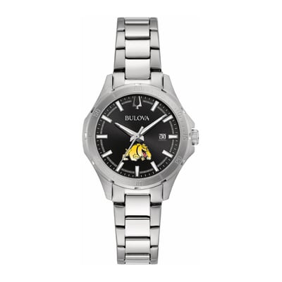 Bowie State Bulldogs Bulova Women's Stainless Steel Sport Classic Watch - Black