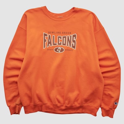 Bowling Green St. Falcons Champion 2000s Pullover Sweatshirt - Orange - M by Fanatics Real Vintage