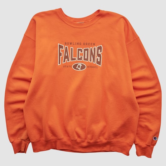 Bowling Green St. Falcons Champion 2000s Pullover Sweatshirt - Orange - M by Fanatics Real Vintage