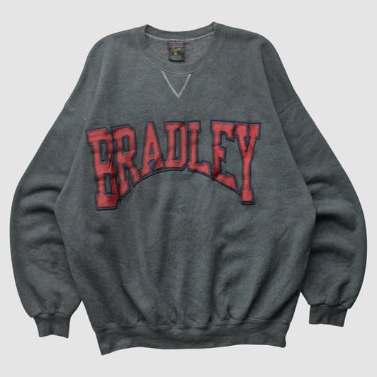 Bradley Braves Soffe 90s Pullover Sweatshirt - Dark Heather Gray - M by Fanatics Real Vintage