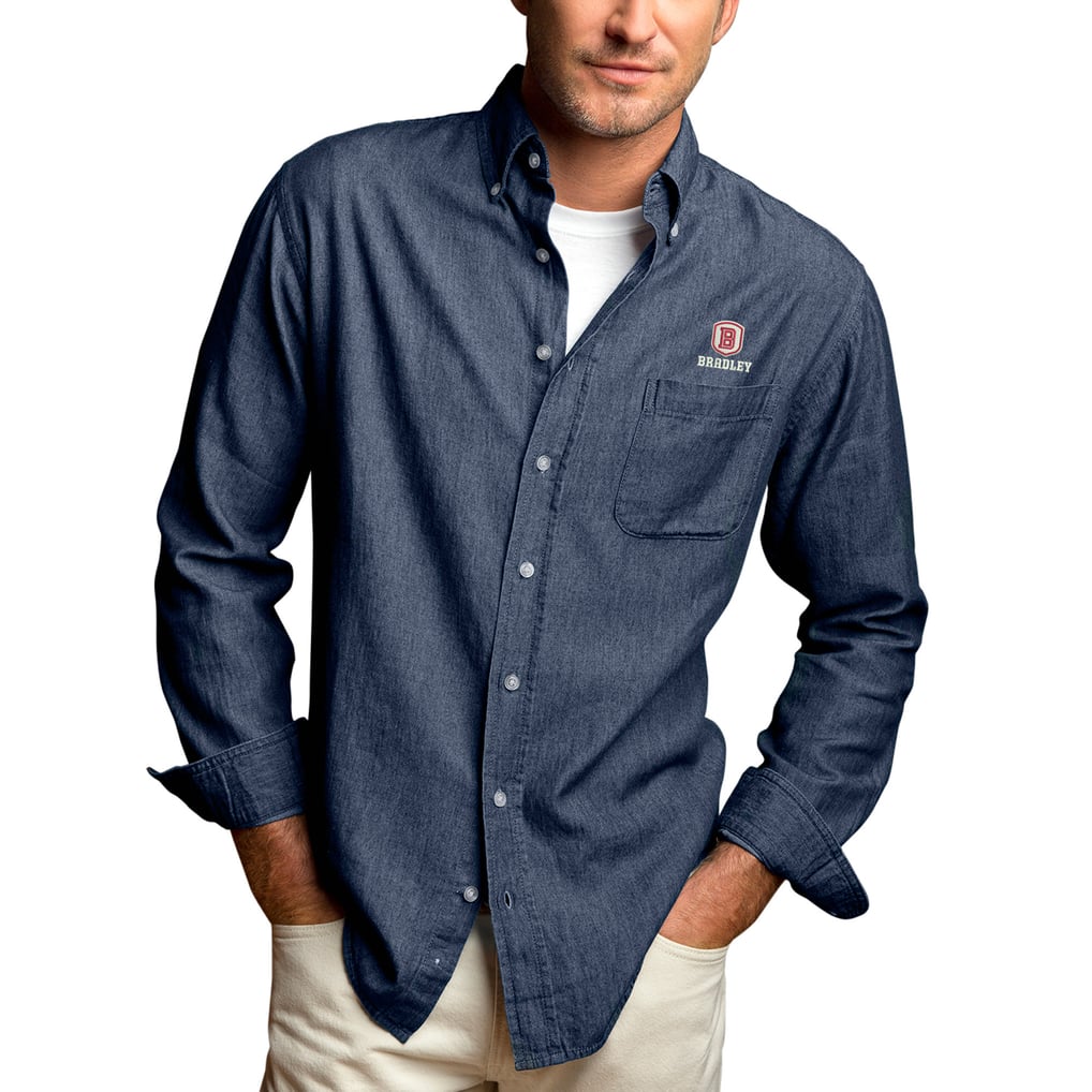 Bradley Braves Hudson Button-Down Long Sleeve Shirt - Denim