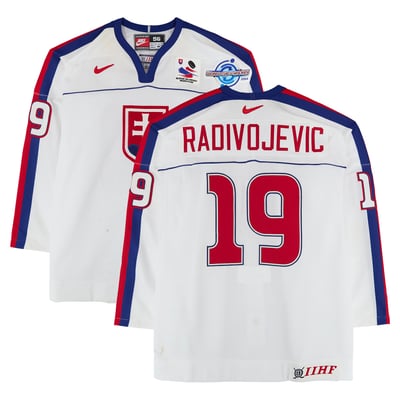 Branko Radivojevič Team Slovakia Fanatics Authentic Game-Used #19 White Nike Jersey from the 2004 World Cup of Hockey