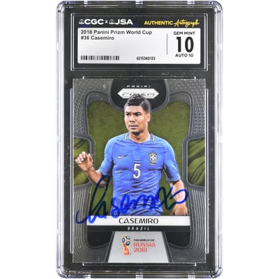 Carlos Casemiro Brazil National Team Autographed 2018 Panini Prizm World Cup #36 CGC Authenticated 10/10 Card