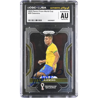Carlos Casemiro Brazil National Team Autographed 2022 Panini Prizm World Cup #28 CGC Authenticated AUTO 10 Card