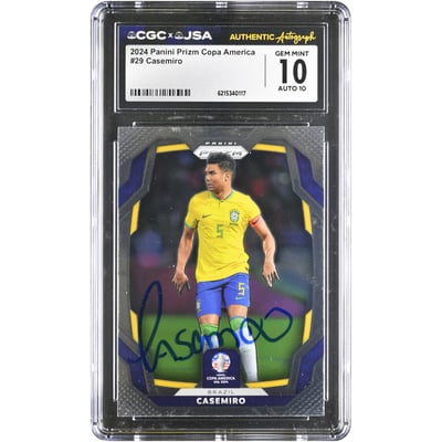 Carlos Casemiro Brazil National Team Autographed 2024 Panini Prizm Copa America #29 CGC Authenticated 10/10 Card
