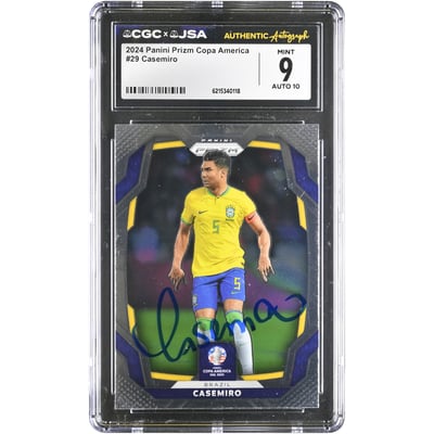 Carlos Casemiro Brazil National Team Autographed 2024 Panini Prizm Copa America #29 CGC Authenticated 9/10 Card