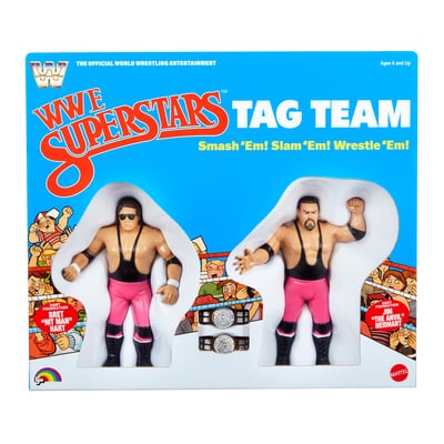 Bret "Hitman" Hart & Jim "The Anvil" Neidhart The Hart Foundation WWE Mattel LJN Superstars 2-Pack Action Figure 