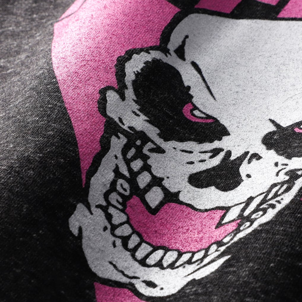  Bret Hart Homage Skull Tri-Blend Raglan Sweatshirt - Charcoal