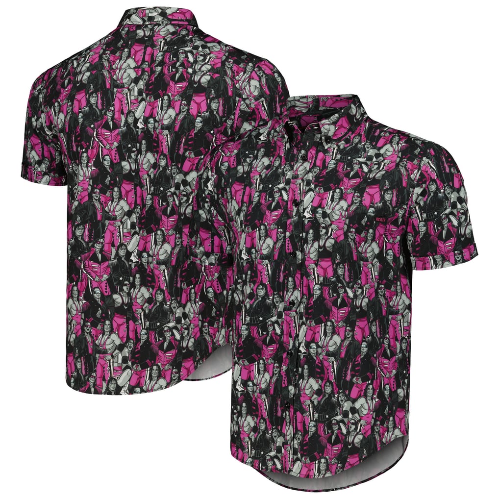 Bret Hart RSVLTS All Hart KUNUFLEX Button-Down Short Sleeve Shirt - Pink