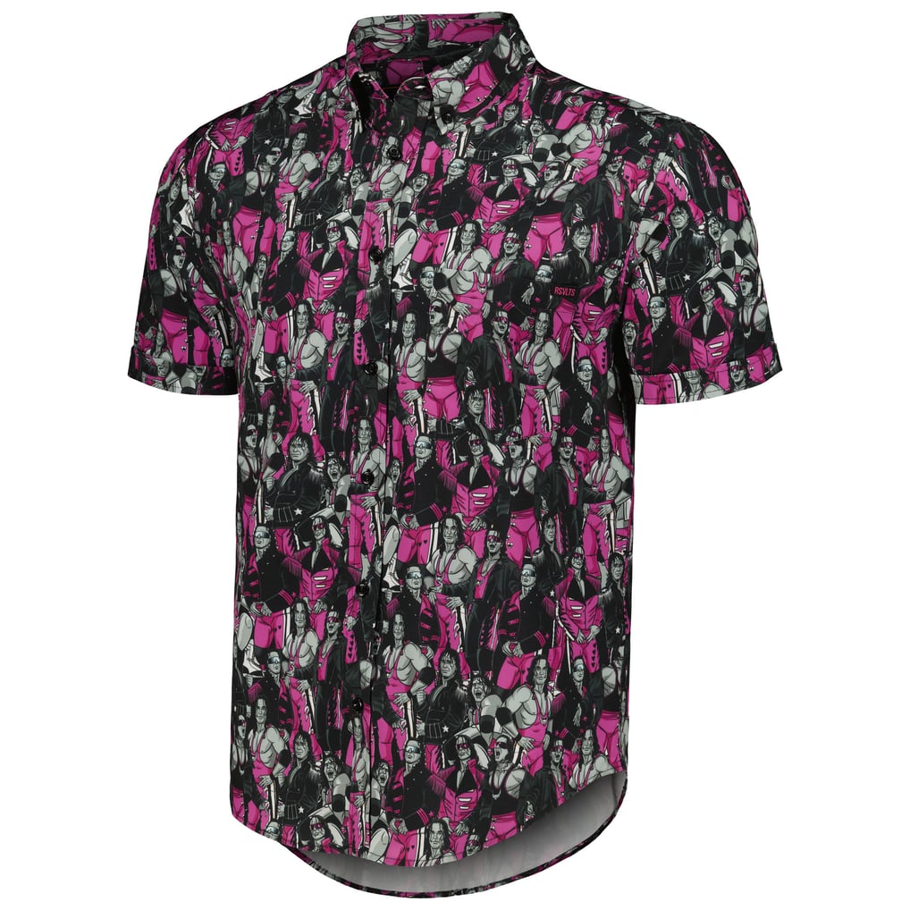 Bret Hart RSVLTS All Hart KUNUFLEX Button-Down Short Sleeve Shirt - Pink