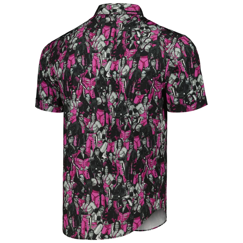 Bret Hart RSVLTS All Hart KUNUFLEX Button-Down Short Sleeve Shirt - Pink