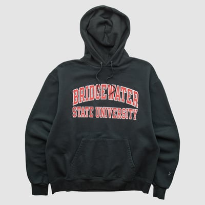 Bridgewater State Bears Champion 2000s Hooded Pullover Sweatshirt - Black - M by Fanatics Real Vintage