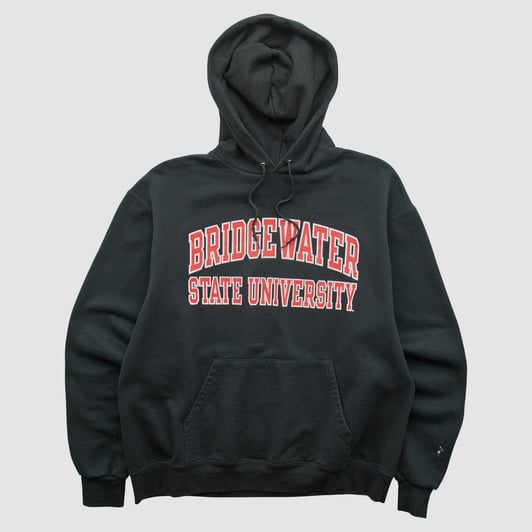 Bridgewater State Bears Champion 2000s Hooded Pullover Sweatshirt - Black - M by Fanatics Real Vintage