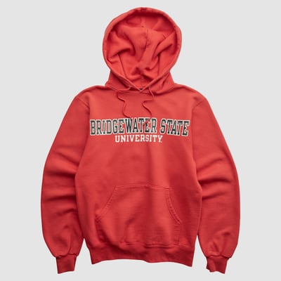 Bridgewater State Bears Champion 2000s Hooded Pullover Sweatshirt - Red - XXS by Fanatics Real Vintage