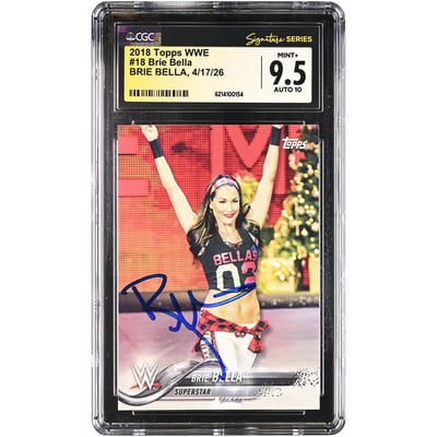 Brie Bella WWE Autographed 2018 Topps #18 CGC Fanatics Witnessed Authenticated 9.5/10 Card