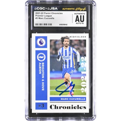 Marc Cucurella Brighton and Hove Albion Autographed 2021-22 Panini Chronicles Premier League #5 CGC Authenticated AUTO 10 Card