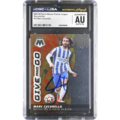 Marc Cucurella Brighton and Hove Albion Autographed 2021-22 Panini Mosaic Premier League Give and Go #12 CGC Authenticated AUTO 10 Card