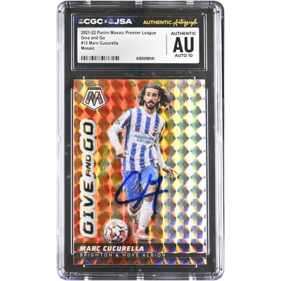 Marc Cucurella Brighton and Hove Albion Autographed 2021-22 Panini Mosaic Premier League Mosaic #12 CGC Authenticated AUTO 10 Card