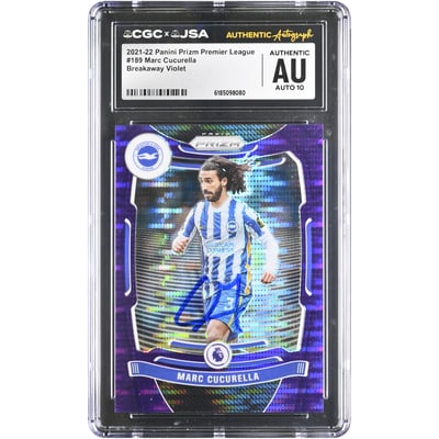 Marc Cucurella Brighton and Hove Albion Autographed 2021-22 Panini Prizm Premier League Breakaway Violet #189 #/99 CGC Authenticated AUTO 10 Card