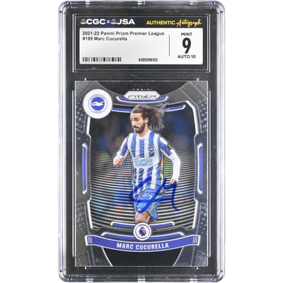 Marc Cucurella Brighton and Hove Albion Autographed 2021-22 Panini Prizm Premier League #189 CGC Authenticated 9/10 Card