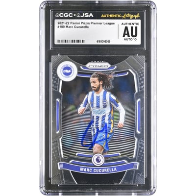 Marc Cucurella Brighton and Hove Albion Autographed 2021-22 Panini Prizm Premier League #189 CGC Authenticated AUTO 10 Card