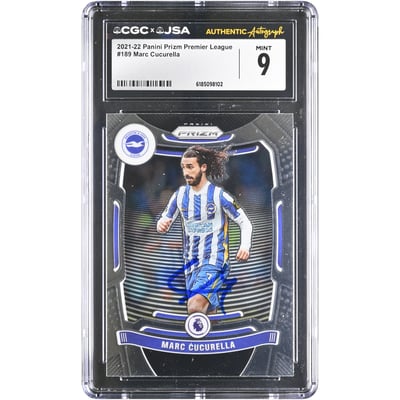 Marc Cucurella Brighton and Hove Albion Autographed 2021-22 Panini Prizm Premier League #189 CGC Authenticated MINT 9 Card