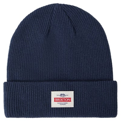 Brixton Unisex Trademark Cuffed Knit Hat - Navy