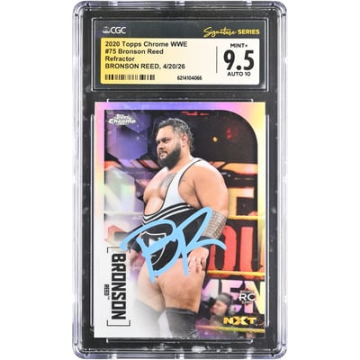 Bronson Reed WWE Autographed 2023 Panini Select WWE Light Blue #100 #/249 CGC Fanatics Witnessed Authenticated 9/10 Card