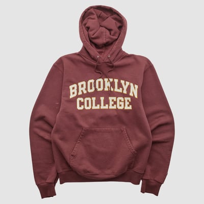 Brooklyn College Bulldogs 2000s Hooded Pullover Sweatshirt - Maroon - XXS by Fanatics Real Vintage