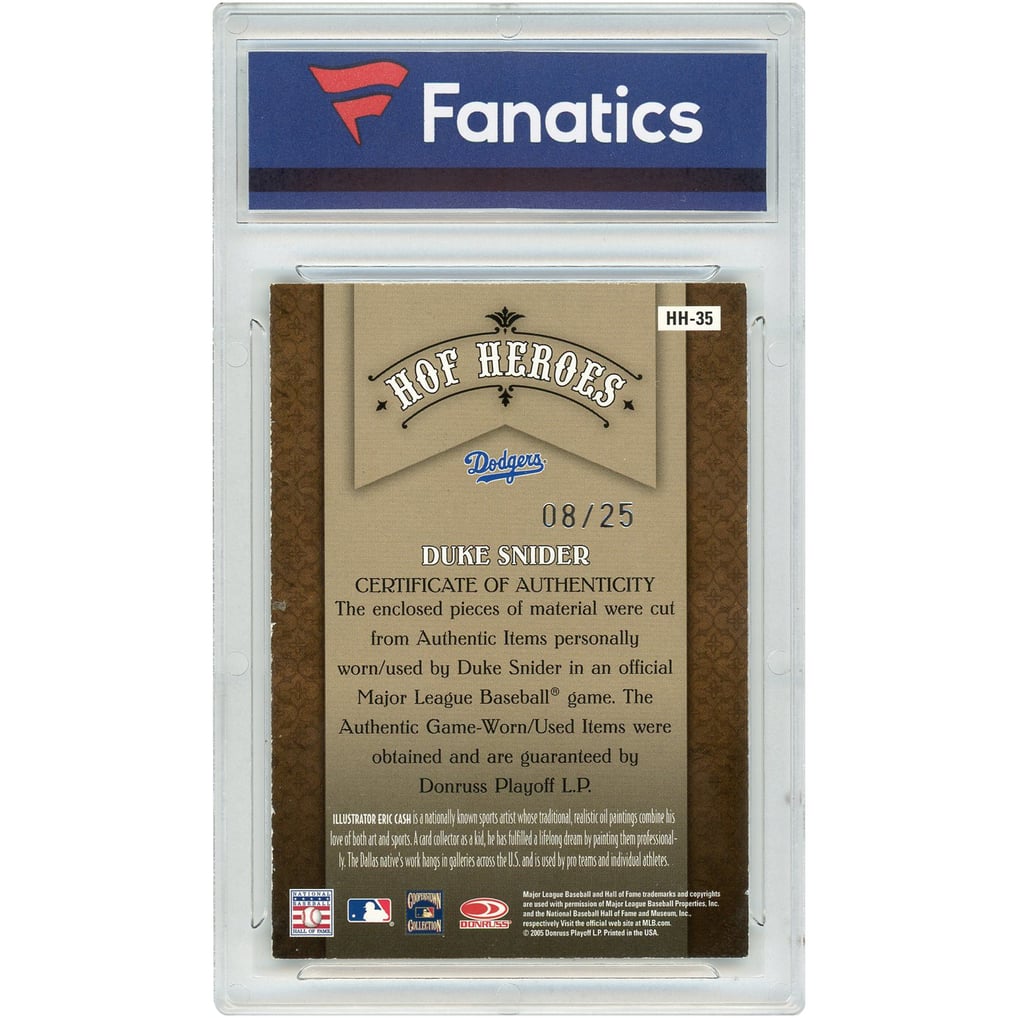 Autographed Brooklyn Dodgers Duke Snider 2005 Donruss Diamond Kings ...