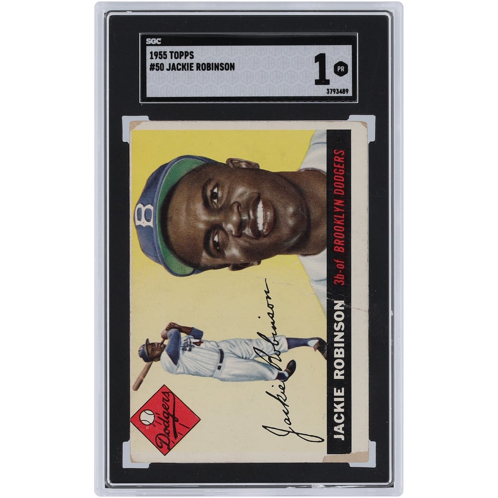 Jackie Robinson Brooklyn Dodgers 1955 Topps #50 SGC Authenticated 1 Card